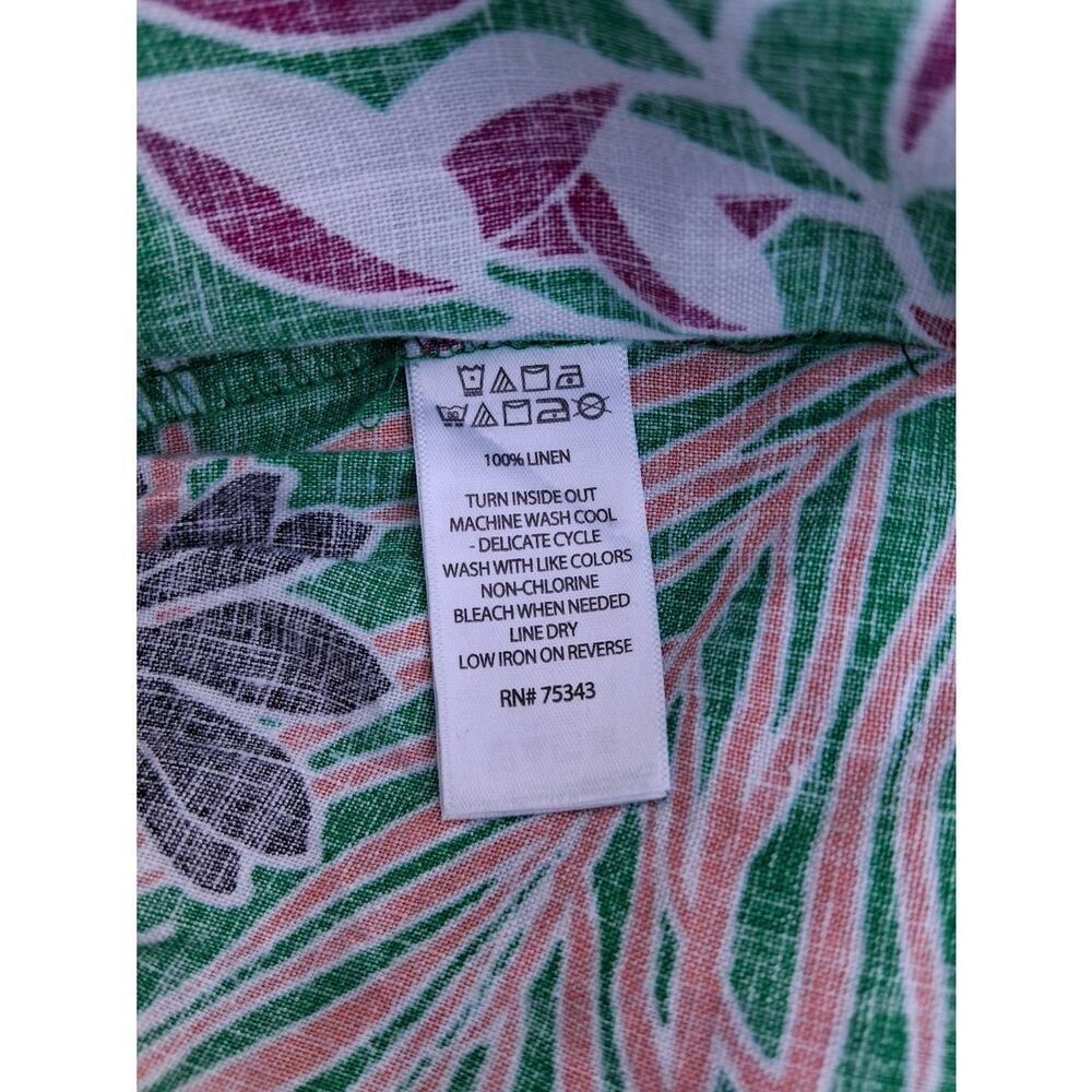 Cynthia Rowley womens small green skirt 100% linen knee length floral tropical - Picture 7 of 8